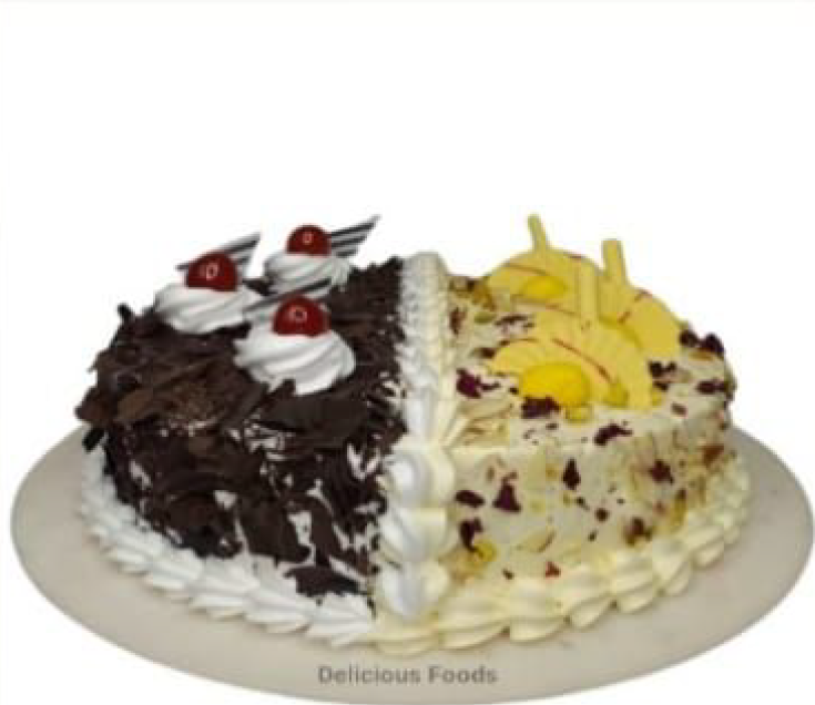 Two-in-One Delight: Rasmalai Meets Black Forest (Large)