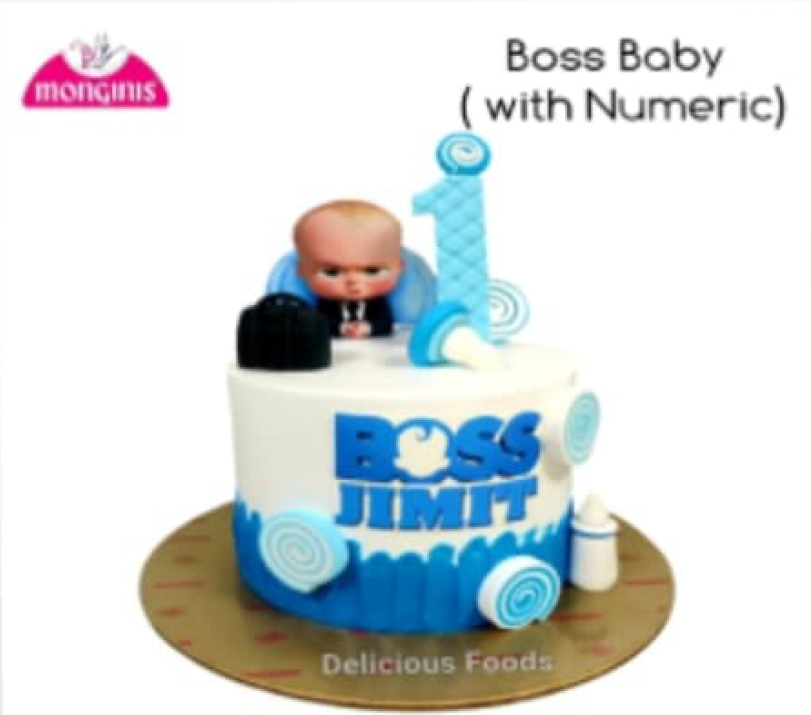 Boss Baby Boy Cake with Number