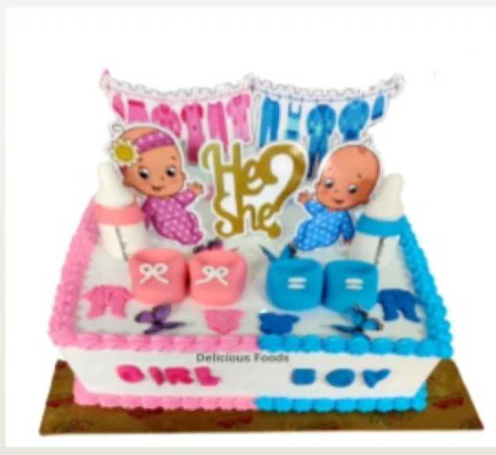 Twin Delight Cake – Boy & Girl Theme