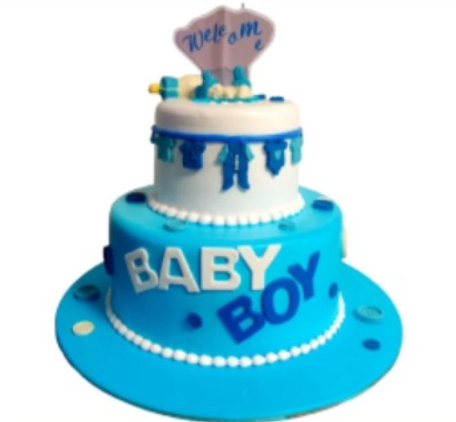 Baby Boy Celebration Cake