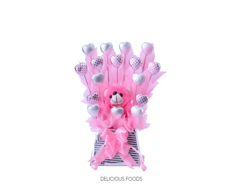 BOUQUET CHOCOLATE TEDDY RED
